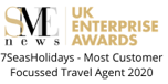 SME News, UK Enterprise Awards - Most Customer Focused Travel Agent 2020