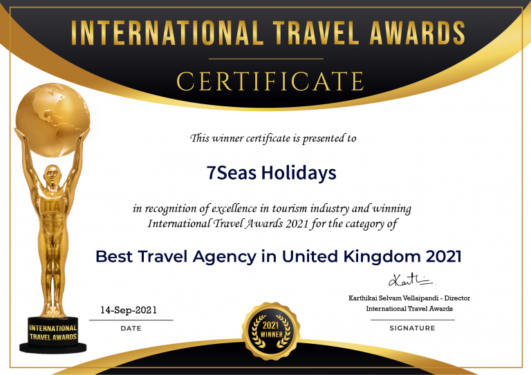 Best Travel Agency in United Kingdom by International Travel Award in 2021-2