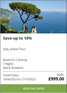 italian tour amalfi coast