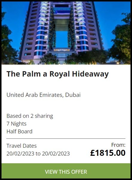 Dubai Palm a royal
